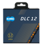 Łańcuch 12rz. KMC DLC 12 Black/Orange 126og. Box