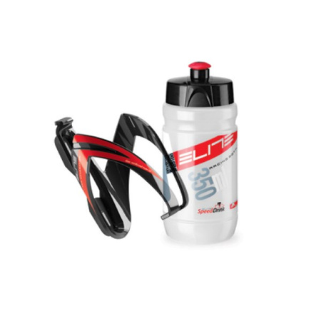 Koszyk Elite Kite Ceo + Bidon 350ml Czerwona Grafi