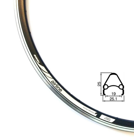 Obręcz 28" x 32H H-25 mm Airline 1 622x19C Black