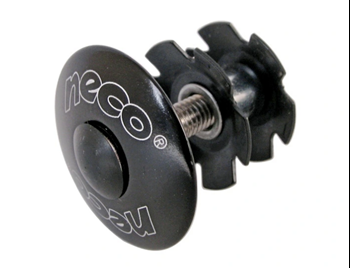 Korek steru 1 1/8" Neco alu ahead z gwiazdką Black