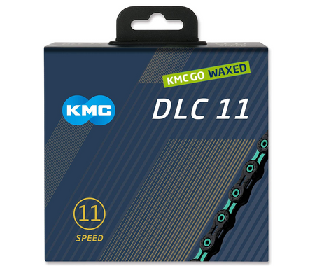 Łańcuch 11rz. KMC DLC 11 Black Celeste 118og. Box Waxed