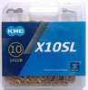 Łańcuch 10rz. KMC X10SL Ti-N Gold  114og. Box