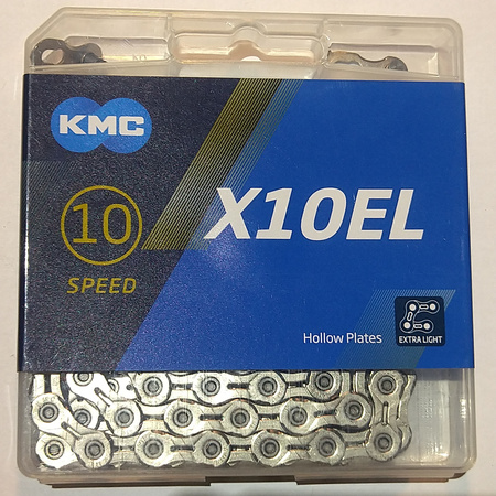 Łańcuch 10rz. KMC X10EL Silver 114og. Box