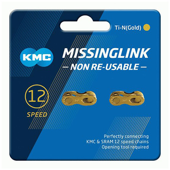 Złączka łańcucha KMC 12rz. Ti-N Gold  Blister 2szt