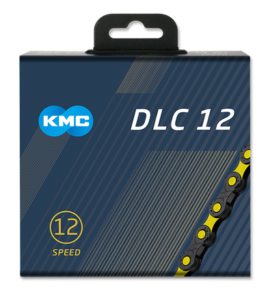 Łańcuch 12rz. KMC DLC 12 Black/Yellow 126og. Box