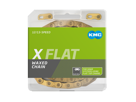 Łańcuch 12rz. KMC X Flat Gold 126og. Box Waxed