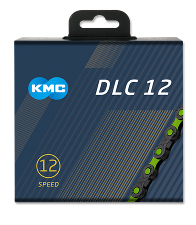 Łańcuch 12rz. KMC DLC 12 Black/Green 126og. Box