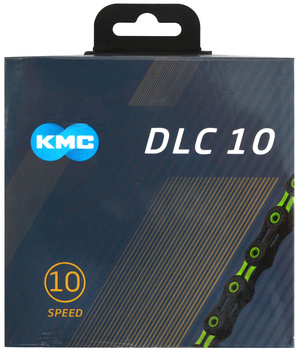 Łańcuch 10rz. KMC DLC 10 Black/Green 116og. Box