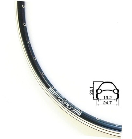 Obręcz 26" x 32H H-20,1mm Skorpion Czarna