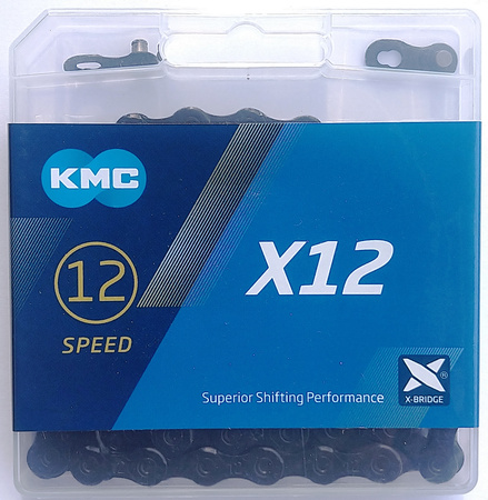 Łańcuch 12rz. KMC X12 Black Tech 126og. Box