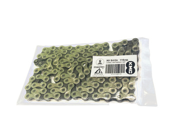 Łańcuch 8rz. KMC X8 Silver/Grey 116og.w Folii