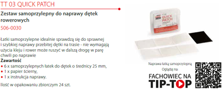Zestaw łatek TT-03 TIP-TOP Samoklejące (6 łatek)