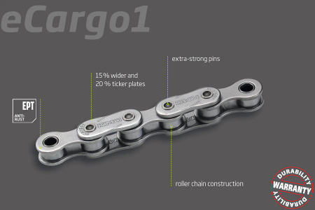 Łańcuch 1rz. KMC eCargo1 EPT Rolka 50m + 40 CL