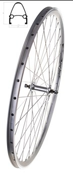 Koło przód 28" Piasta Alu stożek Srebrna