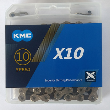 Łańcuch 10rz. KMC X10 Silver/Black 122og. Box