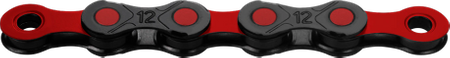 Łańcuch 12rz. KMC DLC12 Black Red 126og.  Box Waxed