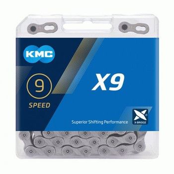 Łańcuch 9rz. KMC X9 Grey 114og. Box