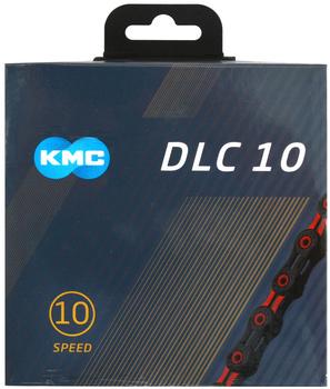 Łańcuch 10rz. KMC DLC 10 Black/Red 116og. Box