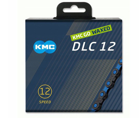 Łańcuch 12rz. KMC DLC12 Black Blue 126og. Box Waxed