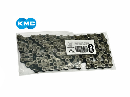 Łańcuch 10rz. KMC X10 Silver/Black 116og. w Folii