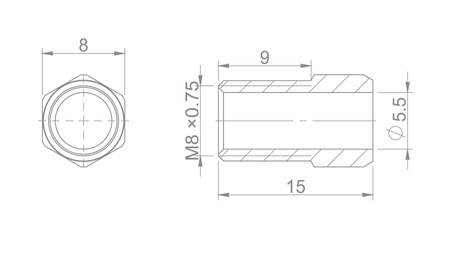 Śruba hydrauliczna HBP-21 Brakco Hayes M8x0,75 - 1 szt.