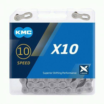 Łańcuch 10rz. KMC X10 Grey 114og. Box