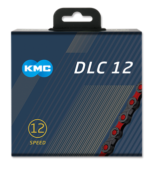 Łańcuch 12rz. KMC DLC 12 Black/Red 126og. Box