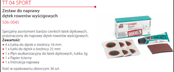 Zestaw łatek TT-04 TIP-TOP (4szos+1duża+3 klej)