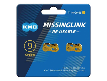 Złączka łańcucha KMC  9rz. Ti-N Gold  Blister 2szt