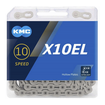 Łańcuch 10rz. KMC X10EL Silver 114og. Box