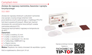 Zestaw łatek Camplast Mini TIP-TOP Namioty