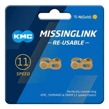 Złączka łańcucha KMC 11rz. Ti-N Gold  Blister 2szt