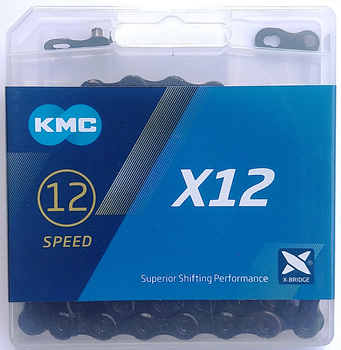 Łańcuch 12rz. KMC X12 Black Tech 126og. Box